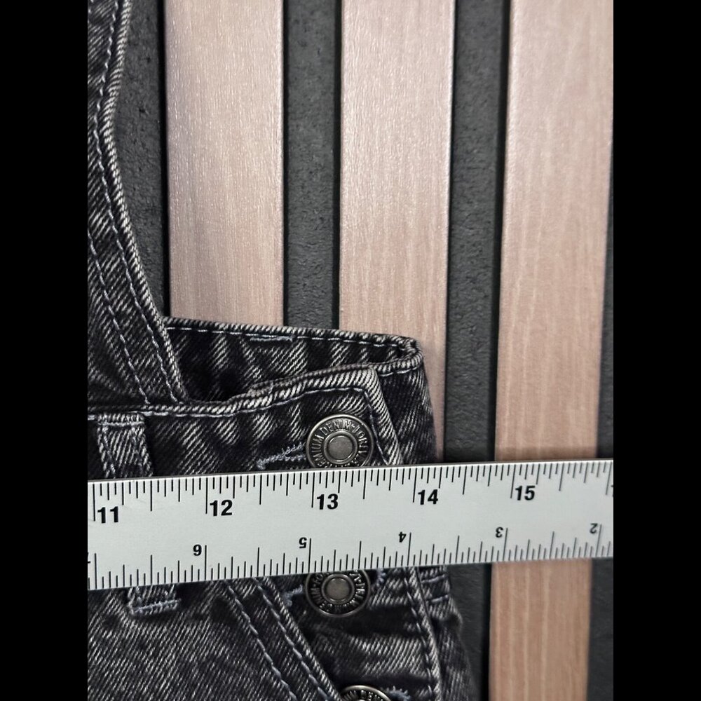 Laser Kitten x Forever 21 Overalls XS Girls Gray Charcoal Wash Rainbow Suspender - Picture 3 of 10